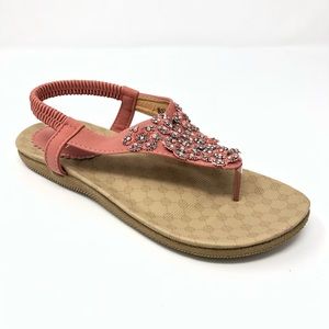 Pink Jewel Rear Strap Rubber Thong Sandals